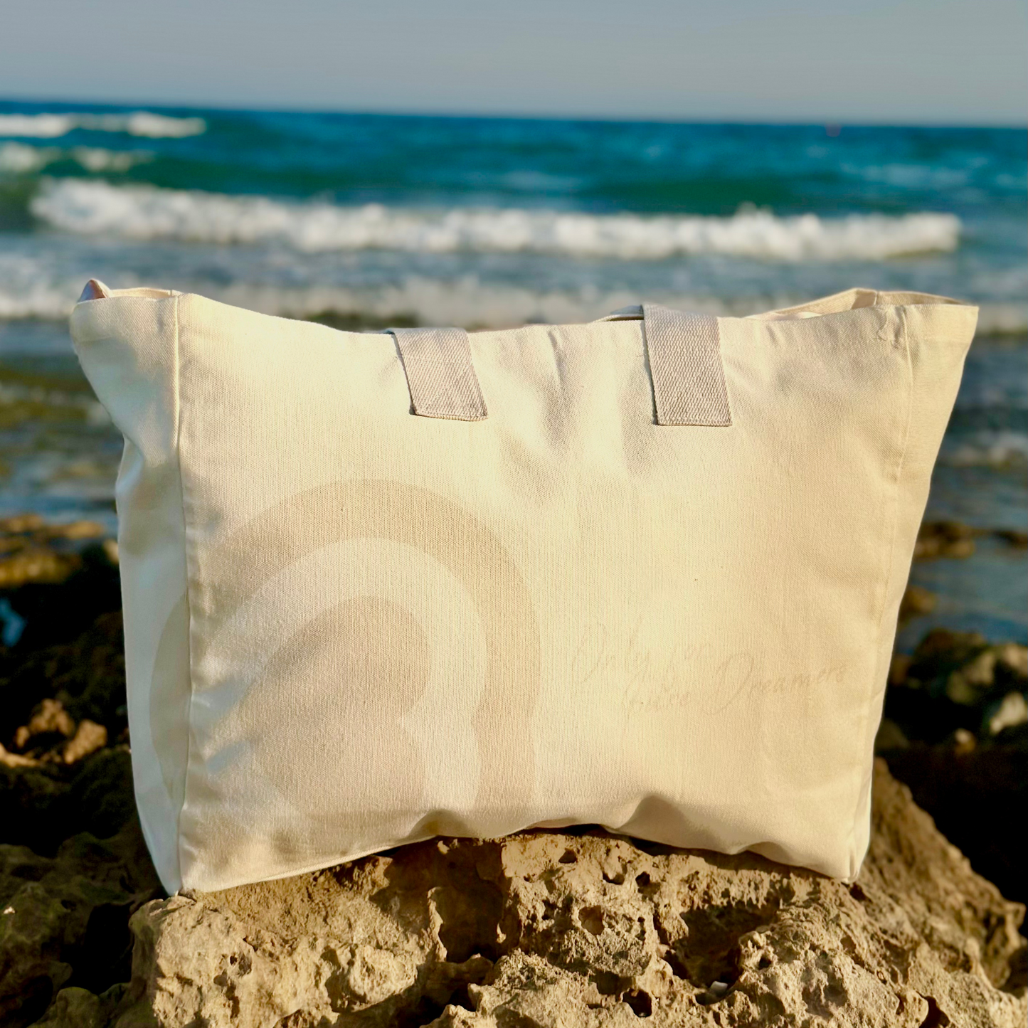 SILBERRY Canvas Tote Bag | Beige | Everyday & Beach Essential | Perfect Gift