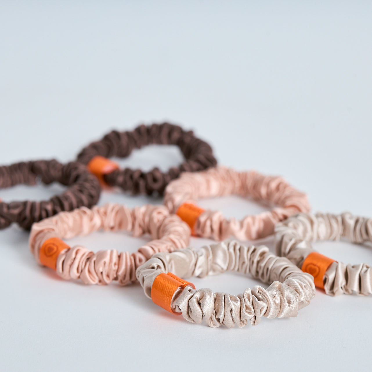 silk skinny hair tie set_natural beauty_set of 6