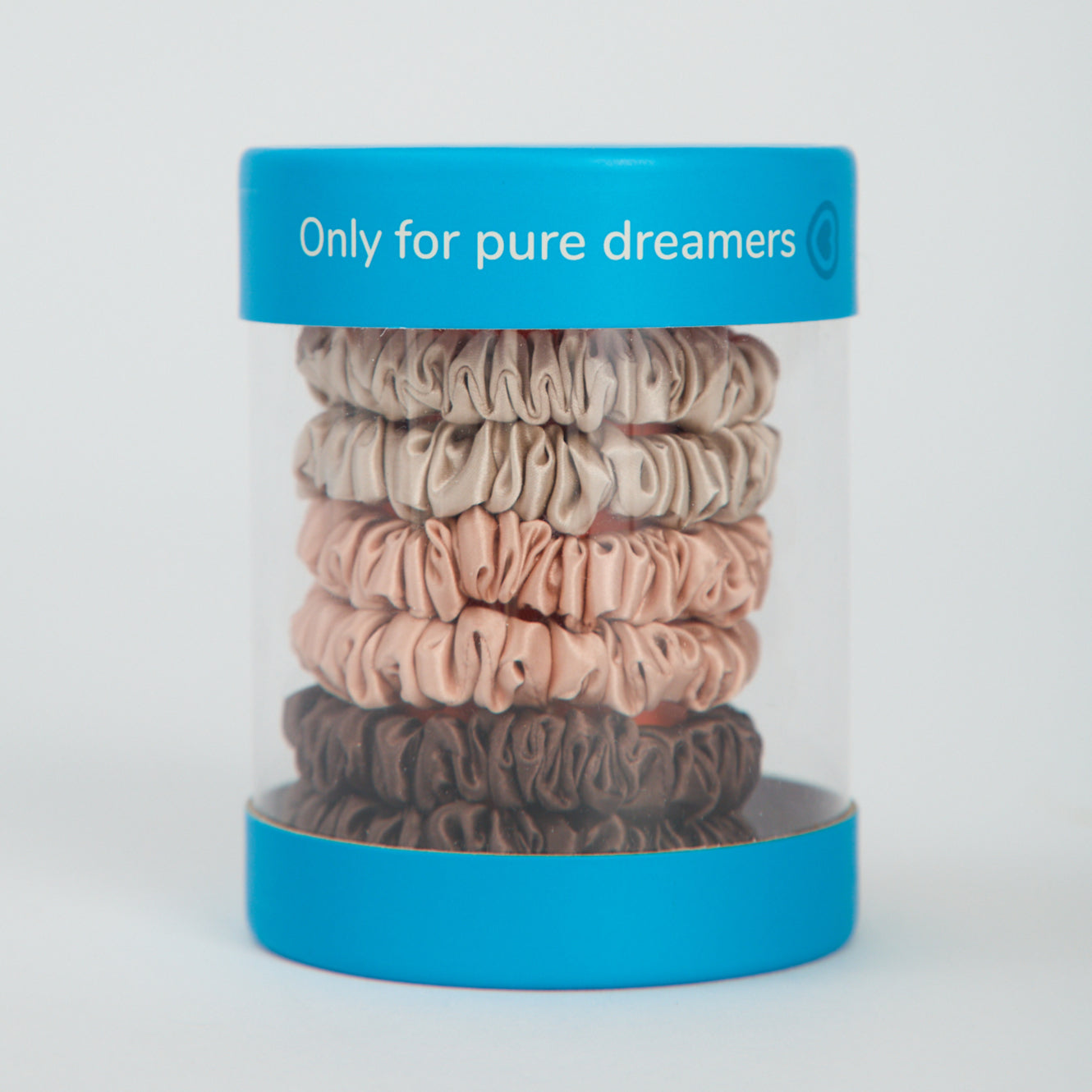 silk skinny hair tie set_natural beauty_set of 6_front