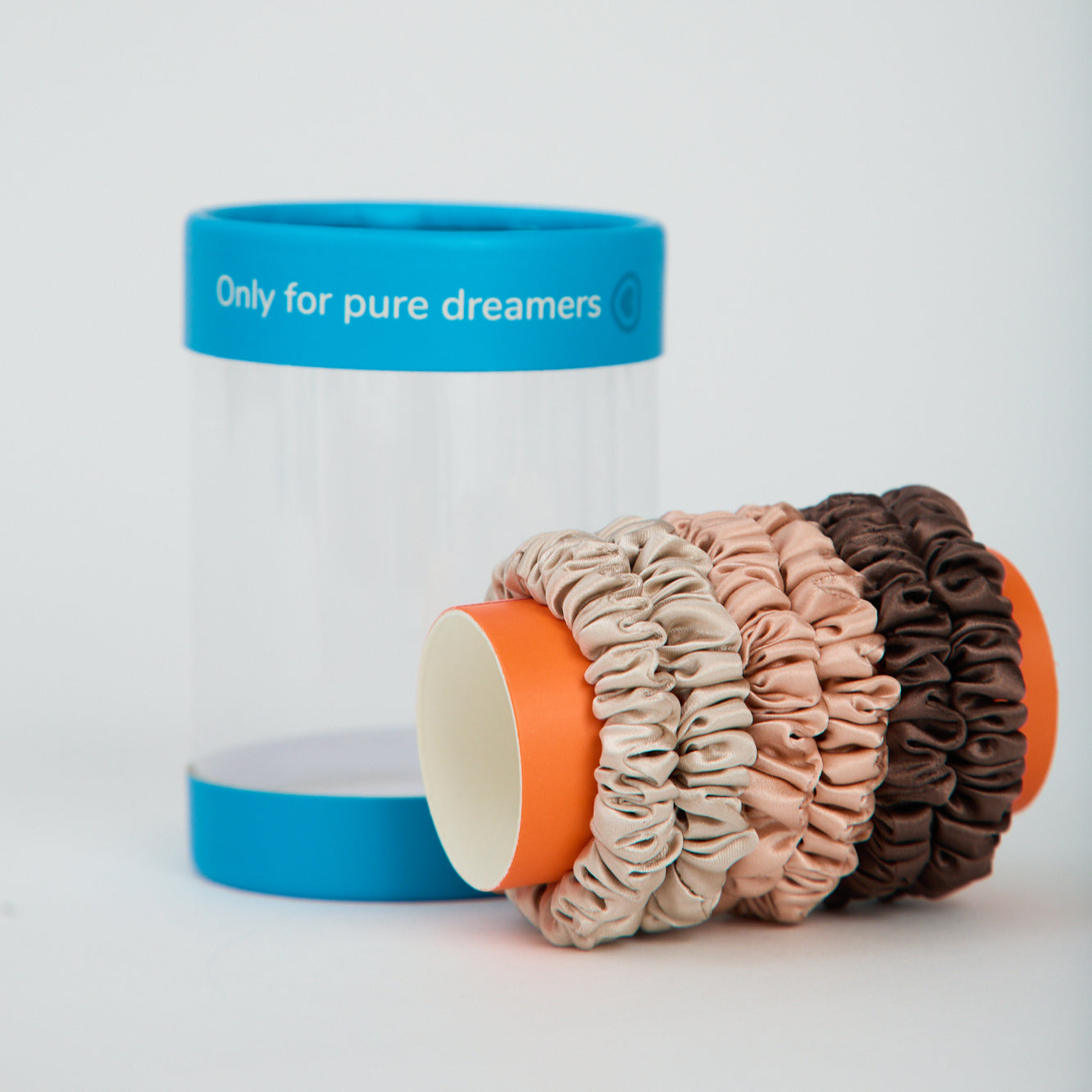 silk skinny hair tie set_natural beauty_set of 6_beige_side 