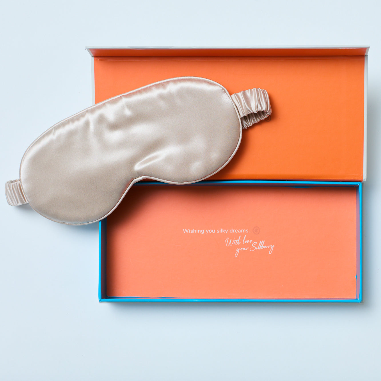 silk sleeping mask_champagne_beige_front 