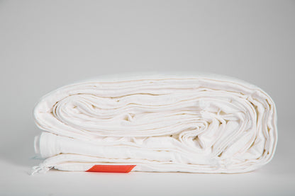 silk filled duvet_front_rolled_side 